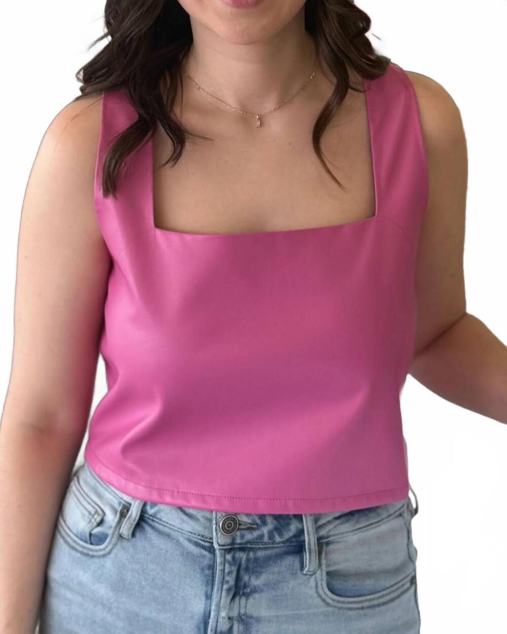 NEW BUDDYLOVE square neck crop top in pretty in pink